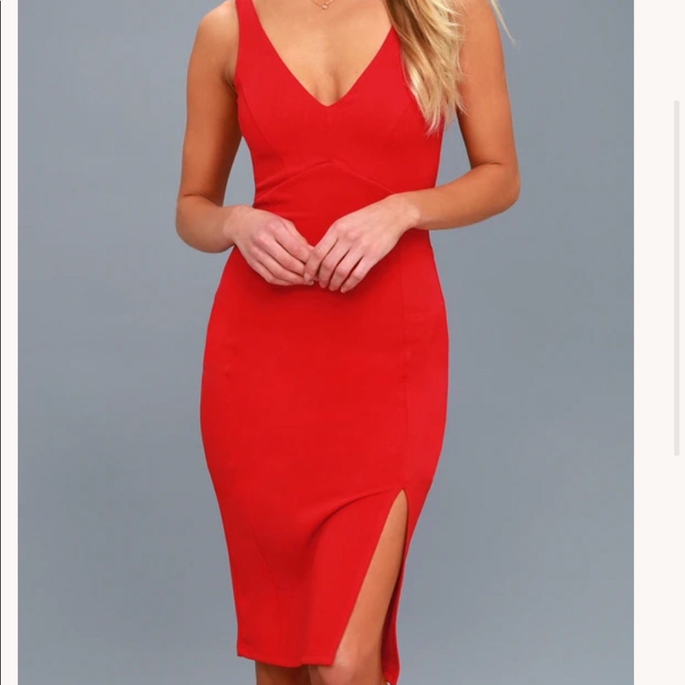 Lulus Iconic Moment Red Bodycon Mini dress